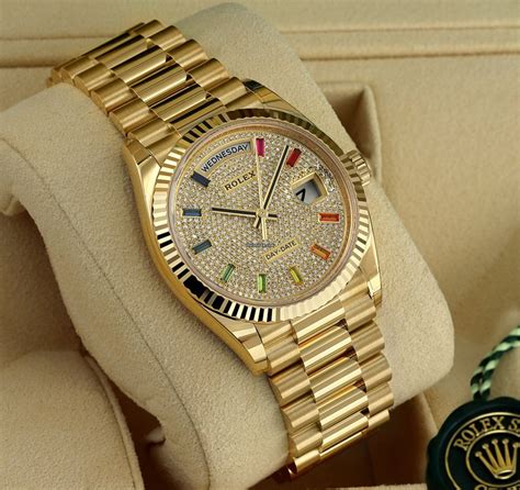 rolex day date 36mm rainbow